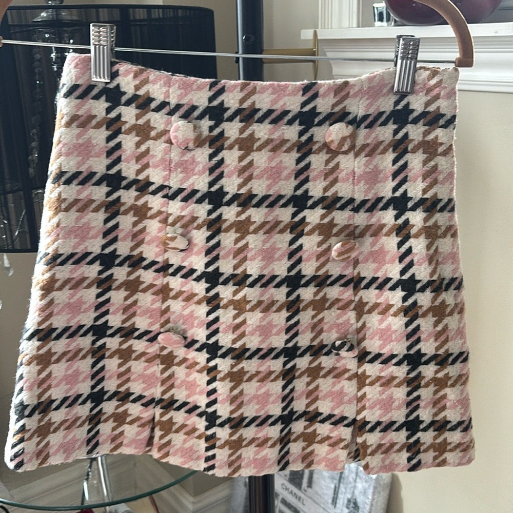 Forever 21 Plaid Pink and Black Skirt